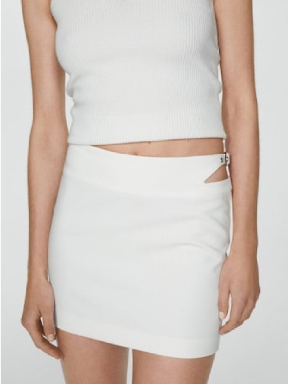 mango cutout mini skirt